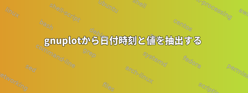 gnuplotから日付時刻と値を抽出する