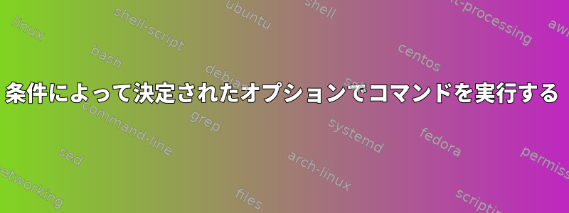 条件によって決定されたオプションでコマンドを実行する