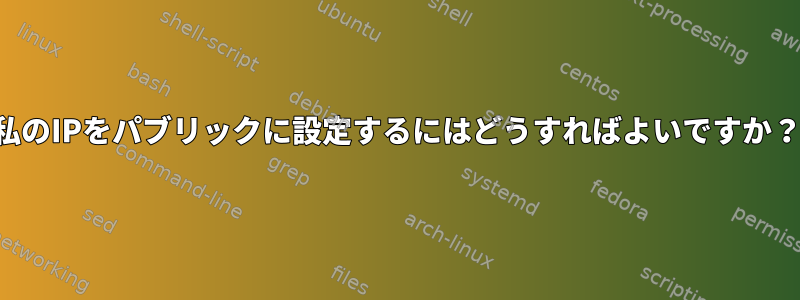 私のIPをパブリックに設定するにはどうすればよいですか？