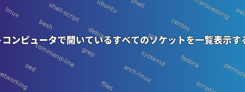 リモートコンピュータで開いているすべてのソケットを一覧表示するには？