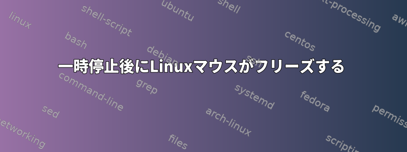 一時停止後にLinuxマウスがフリーズする