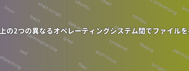 同じコンピュータ上の2つの異なるオペレーティングシステム間でファイルを共有できますか？