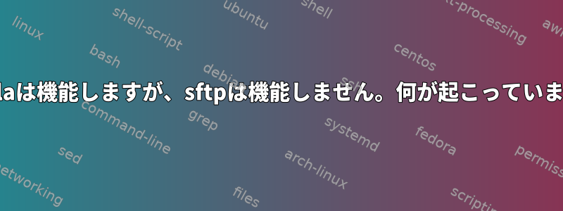 FileZillaは機能しますが、sftpは機能しません。何が起こっていますか？