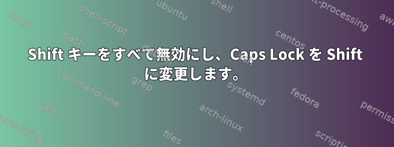 Shift キーをすべて無効にし、Caps Lock を Shift に変更します。