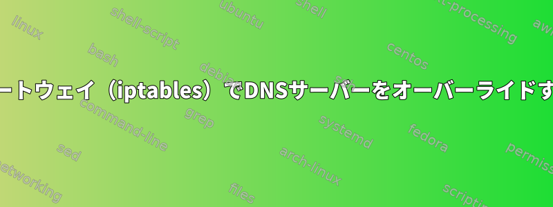 NATゲートウェイ（iptables）でDNSサーバーをオーバーライドする方法