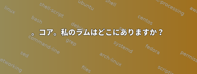 。コア。私のラムはどこにありますか？