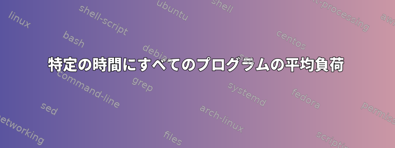 特定の時間にすべてのプログラムの平均負荷