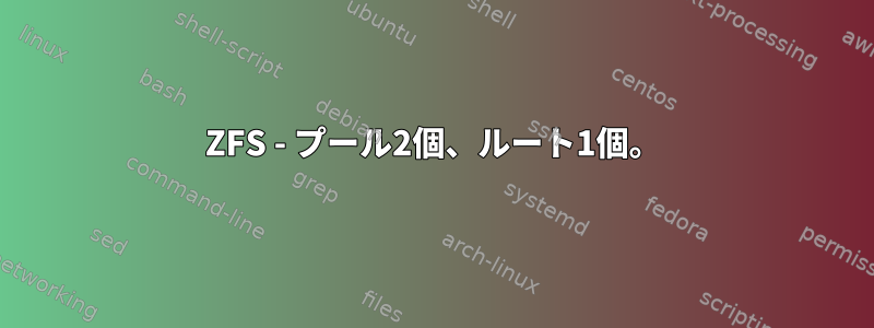 ZFS - プール2個、ルート1個。