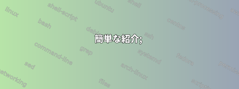 簡単な紹介;