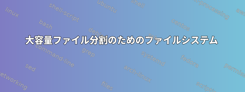 大容量ファイル分割のためのファイルシステム