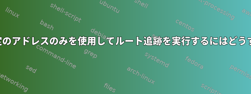 サブネット内の特定のアドレスのみを使用してルート追跡を実行するにはどうすればよいですか？