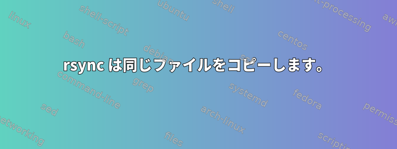 rsync は同じファイルをコピーします。