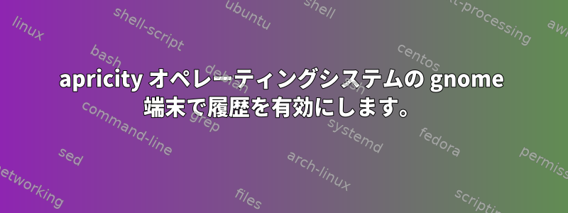 apricity オペレーティングシステムの gnome 端末で履歴を有効にします。