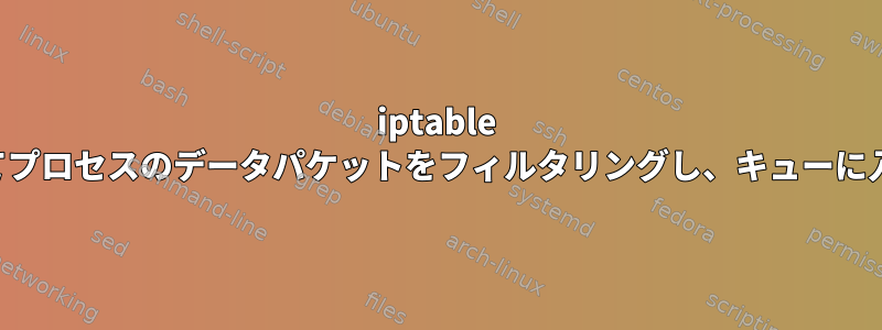 iptable を使用してプロセスのデータパケットをフィルタリングし、キューに入れます。