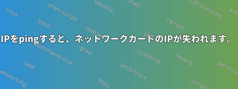 IPをpingすると、ネットワークカードのIPが失われます。