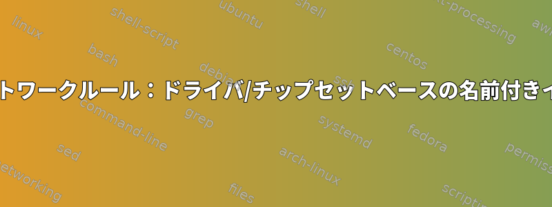 udev永続ネットワークルール：ドライバ/チップセットベースの名前付きインタフェース