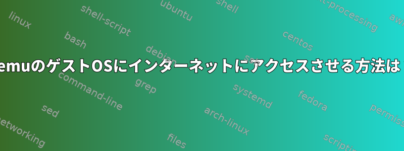 QemuのゲストOSにインターネットにアクセスさせる方法は？