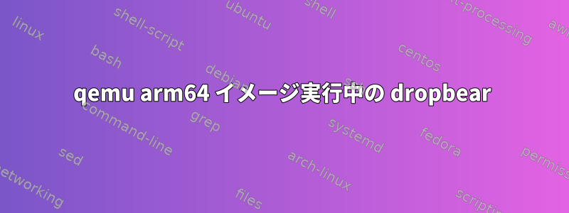 qemu arm64 イメージ実行中の dropbear