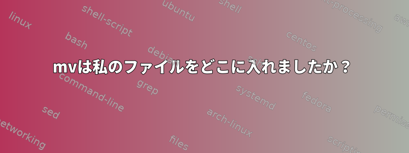 mvは私のファイルをどこに入れましたか？