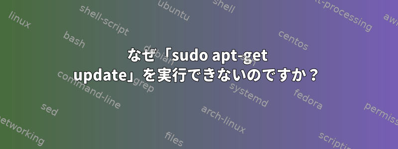 なぜ「sudo apt-get update」を実行できないのですか？