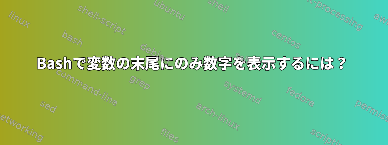 Bashで変数の末尾にのみ数字を表示するには？