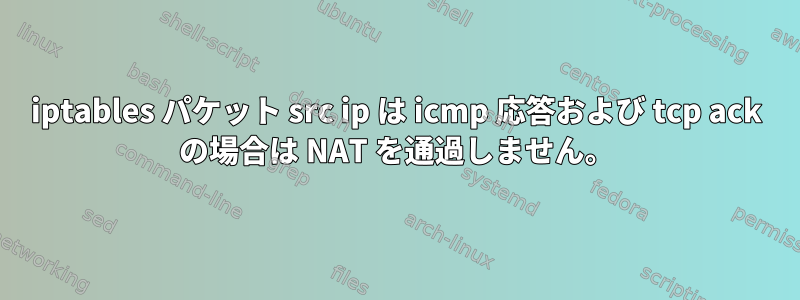 iptables パケット src ip は icmp 応答および tcp ack の場合は NAT を通過しません。