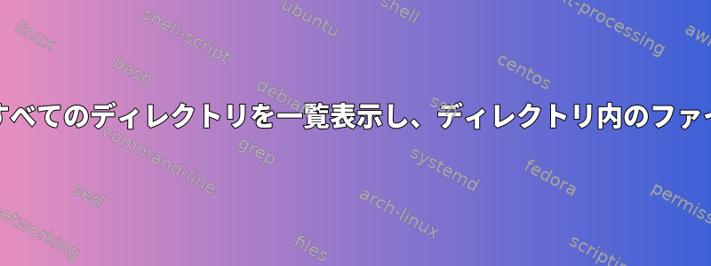 *.htmlファイルを含むすべてのディレクトリを一覧表示し、ディレクトリ内のファイルを一覧表示します。