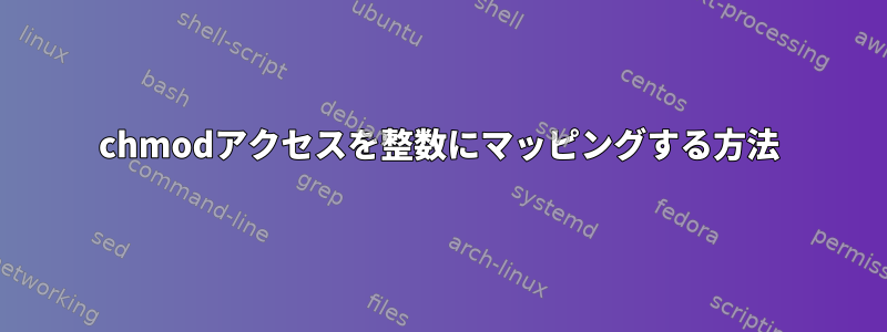 chmodアクセスを整数にマッピングする方法