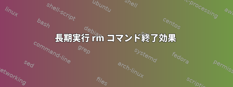 長期実行 rm コマンド終了効果