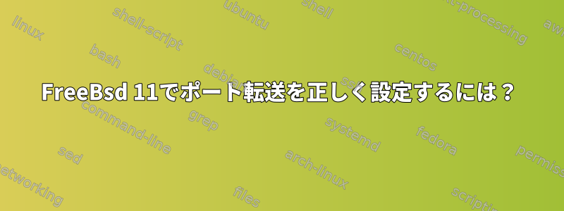 FreeBsd 11でポート転送を正しく設定するには？