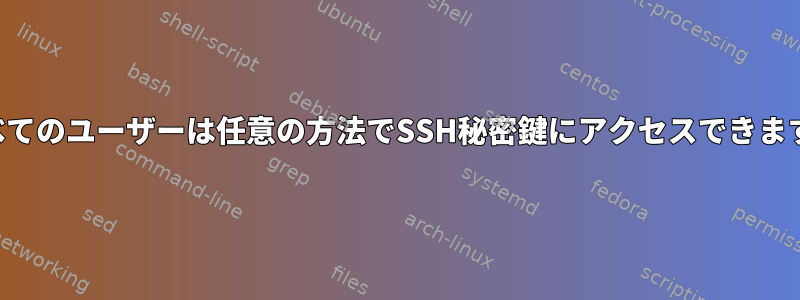 すべてのユーザーは任意の方法でSSH秘密鍵にアクセスできます。