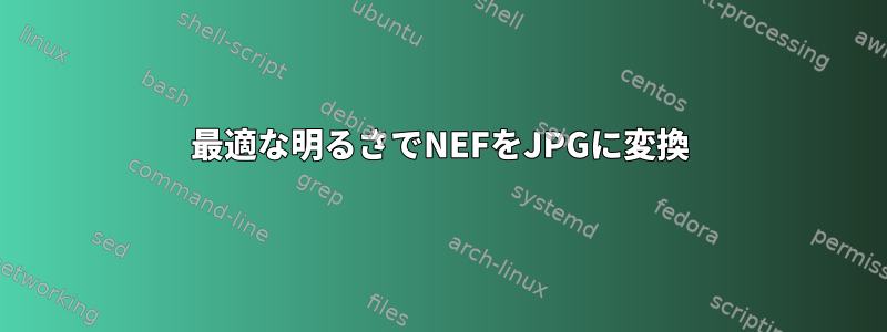 最適な明るさでNEFをJPGに変換