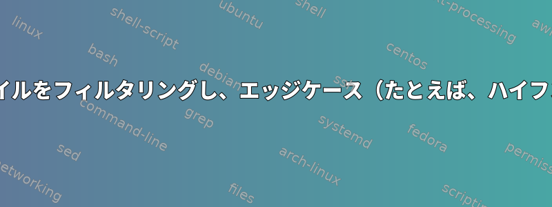 Rsyncディレクトリはファイルをフィルタリングし、エッジケース（たとえば、ハイフン（-）名）を保存します。