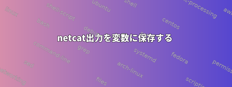 netcat出力を変数に保存する