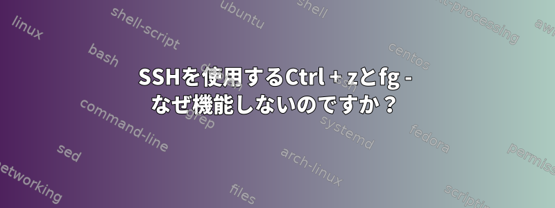 SSHを使用するCtrl + zとfg - なぜ機能しないのですか？