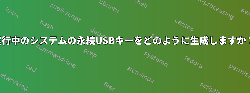 実行中のシステムの永続USBキーをどのように生成しますか？