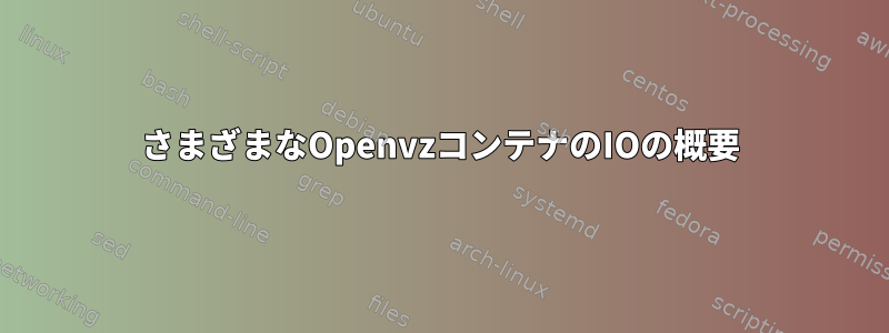 さまざまなOpenvzコンテナのIOの概要