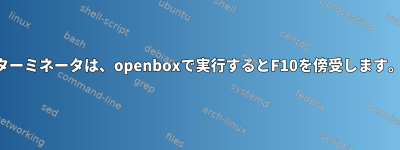 ターミネータは、openboxで実行するとF10を傍受します。