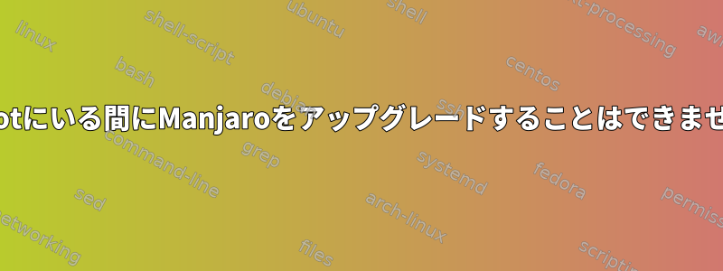 chrootにいる間にManjaroをアップグレードすることはできません。